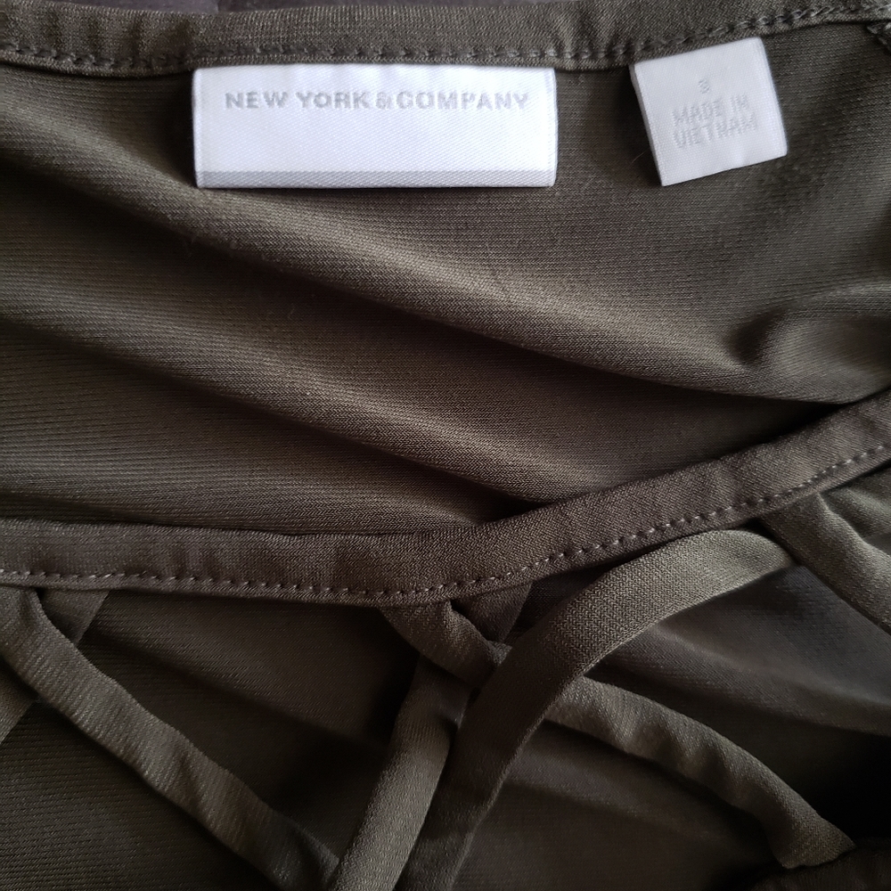 Olive green strappy  blouse - Picture 5 of 5